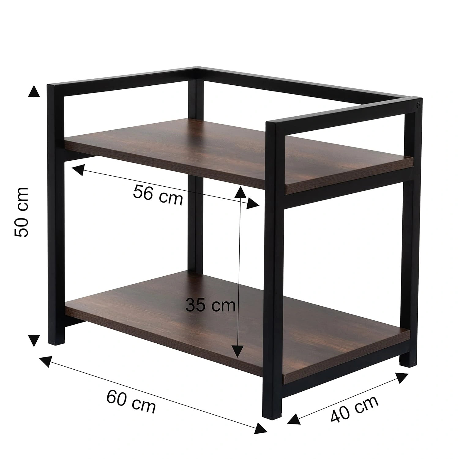 2 Layer Microwave Stand on Kitchen Platform with engineered wood shelf